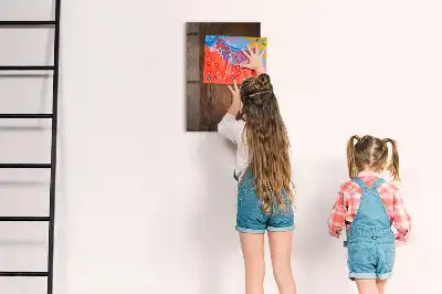 Lavagna magnetica per disegnare in legno scuro