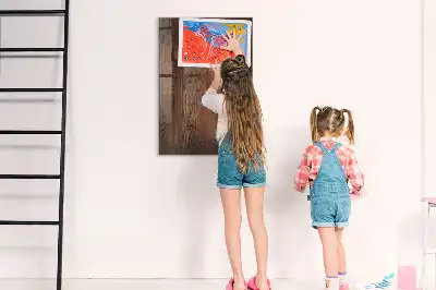 Lavagna magnetica per disegnare in legno scuro