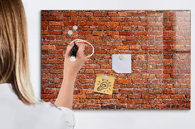 Lavagna magnetica scrivibile con stampa di un vecchio muro di mattoni