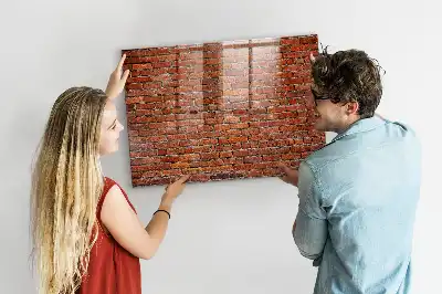 Lavagna magnetica scrivibile con stampa di un vecchio muro di mattoni