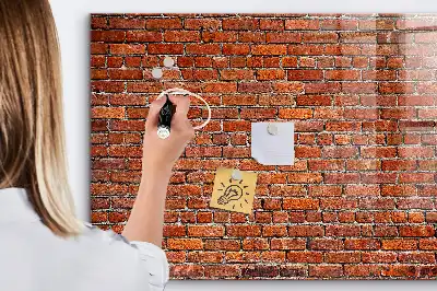 Lavagna magnetica scrivibile con stampa di un vecchio muro di mattoni