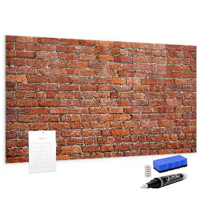 Lavagna magnetica scrivibile con stampa di un vecchio muro di mattoni
