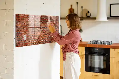 Lavagna magnetica scrivibile con stampa di un vecchio muro di mattoni