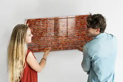 Lavagna magnetica scrivibile con stampa di un vecchio muro di mattoni