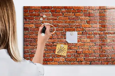 Lavagna magnetica scrivibile con stampa di un vecchio muro di mattoni