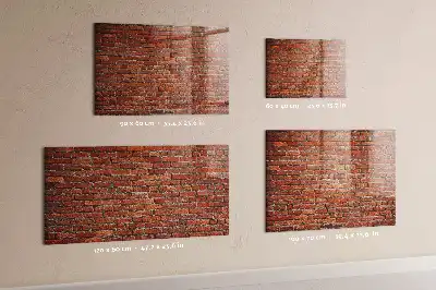 Lavagna magnetica scrivibile con stampa di un vecchio muro di mattoni
