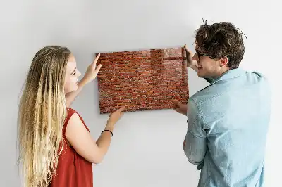 Lavagna magnetica scrivibile con stampa di un vecchio muro di mattoni