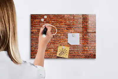 Lavagna magnetica scrivibile con stampa di un vecchio muro di mattoni