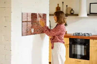 Lavagna magnetica scrivibile con stampa di un vecchio muro di mattoni