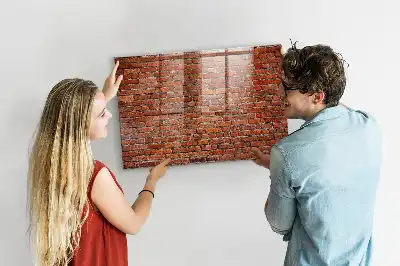 Lavagna magnetica scrivibile con stampa di un vecchio muro di mattoni