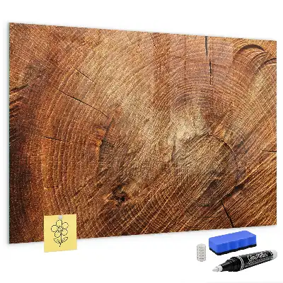 Lavagna magnetica con pennarelli decorazione a forma di vecchio tronco d'albero