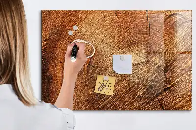Lavagna magnetica con pennarelli decorazione a forma di vecchio tronco d'albero