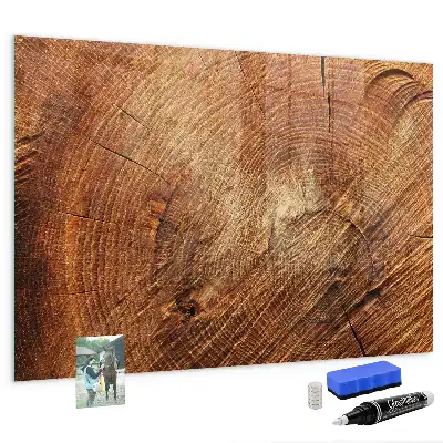 Lavagna magnetica con pennarelli decorazione a forma di vecchio tronco d'albero