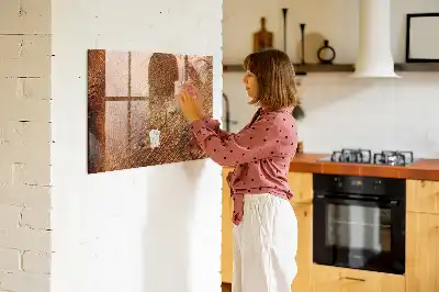 Lavagna magnetica con pennarelli decorazione a forma di vecchio tronco d'albero
