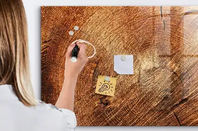 Lavagna magnetica con pennarelli decorazione a forma di vecchio tronco d'albero