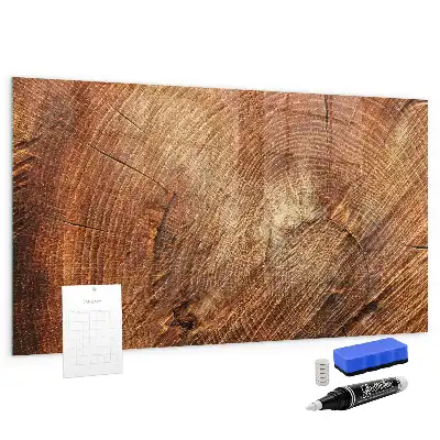 Lavagna magnetica con pennarelli decorazione a forma di vecchio tronco d'albero