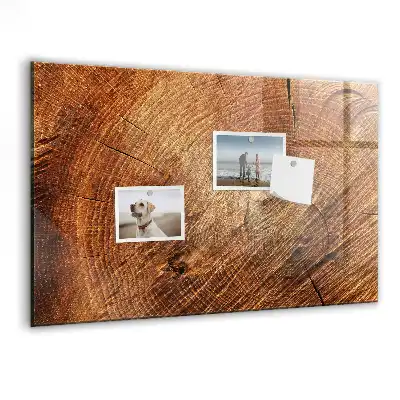 Lavagna magnetica con pennarelli decorazione a forma di vecchio tronco d'albero
