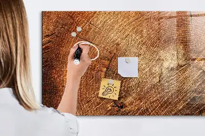 Lavagna magnetica con pennarelli decorazione a forma di vecchio tronco d'albero