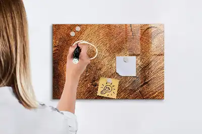 Lavagna magnetica con pennarelli decorazione a forma di vecchio tronco d'albero