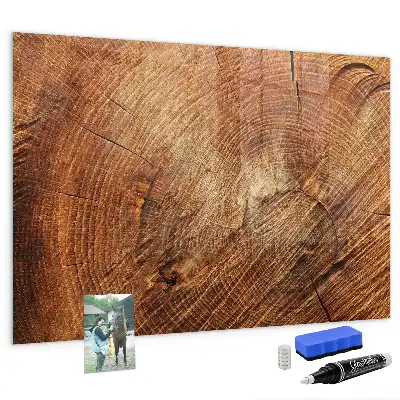 Lavagna magnetica con pennarelli decorazione a forma di vecchio tronco d'albero