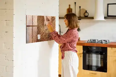 Lavagna magnetica con pennarelli decorazione a forma di vecchio tronco d'albero