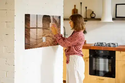 Lavagna magnetica con pennarelli in stile legno vecchio