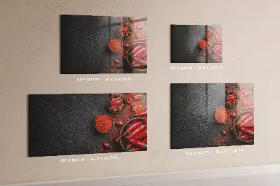 Lavagna magnetica scrivibile con decorazione peperoncini rossi