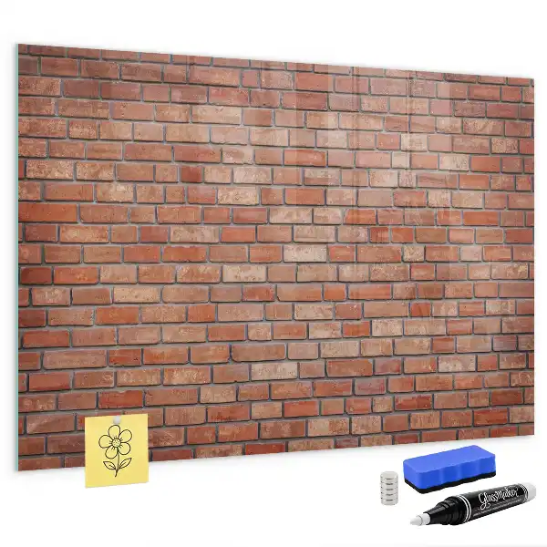Lavagna magnetica scrivibile decorazione con motivo muro di mattoni