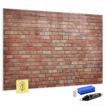 Lavagna magnetica scrivibile decorazione con motivo muro di mattoni