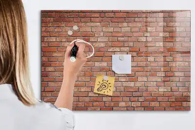 Lavagna magnetica scrivibile decorazione con motivo muro di mattoni