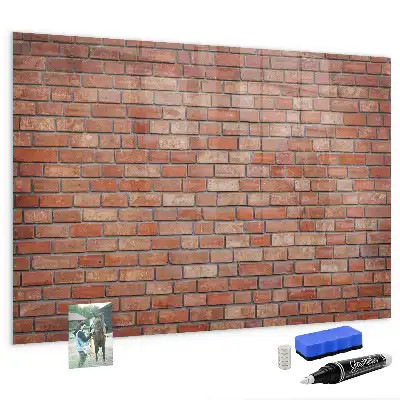 Lavagna magnetica scrivibile decorazione con motivo muro di mattoni