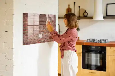 Lavagna magnetica scrivibile decorazione con motivo muro di mattoni
