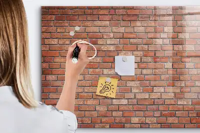 Lavagna magnetica scrivibile decorazione con motivo muro di mattoni