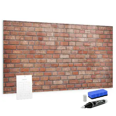 Lavagna magnetica scrivibile decorazione con motivo muro di mattoni
