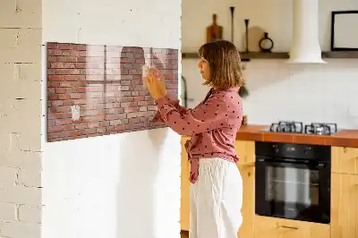 Lavagna magnetica scrivibile decorazione con motivo muro di mattoni
