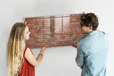 Lavagna magnetica scrivibile decorazione con motivo muro di mattoni