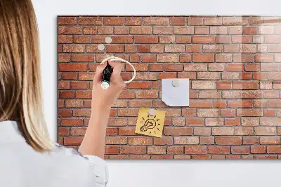 Lavagna magnetica scrivibile decorazione con motivo muro di mattoni