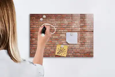Lavagna magnetica scrivibile decorazione con motivo muro di mattoni