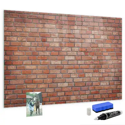 Lavagna magnetica scrivibile decorazione con motivo muro di mattoni