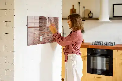 Lavagna magnetica scrivibile decorazione con motivo muro di mattoni