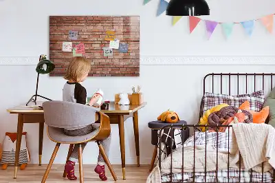 Lavagna magnetica scrivibile decorazione con motivo muro di mattoni
