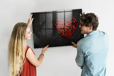 Lavagna magnetica scrivibile decorazione a forma di cuore di peperoncini
