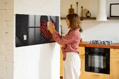 Lavagna magnetica scrivibile decorazione a forma di cuore di peperoncini