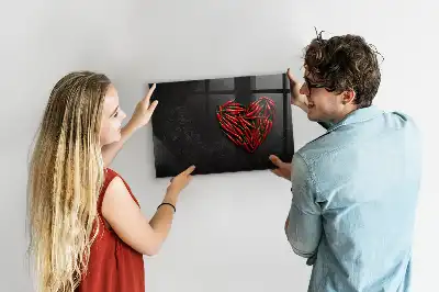 Lavagna magnetica scrivibile decorazione a forma di cuore di peperoncini