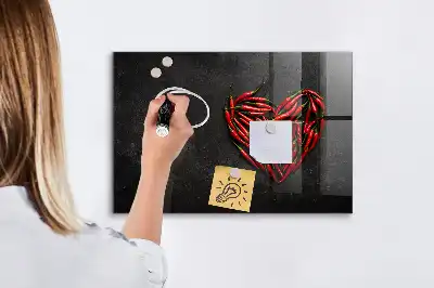 Lavagna magnetica scrivibile decorazione a forma di cuore di peperoncini