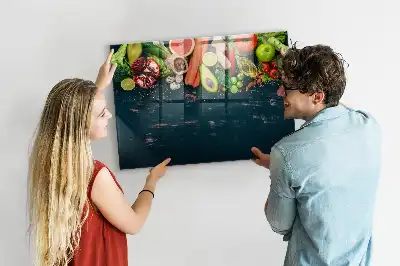 Lavagna magnetica scrivibile con motivo verdure sulla tavola