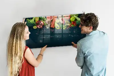 Lavagna magnetica scrivibile con motivo verdure sulla tavola