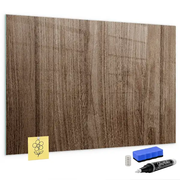 Lavagna magnetica con pennarelli in legno scuro