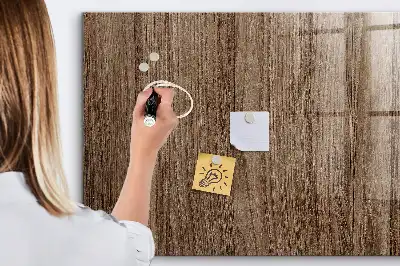 Lavagna magnetica con pennarelli in legno scuro