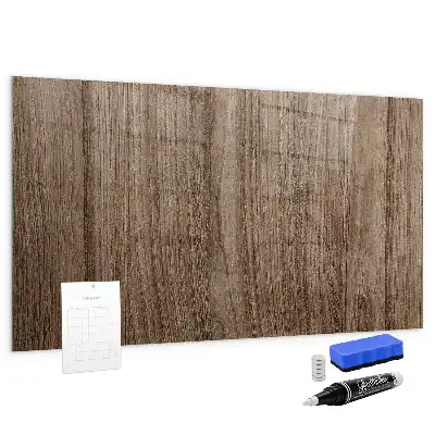 Lavagna magnetica con pennarelli in legno scuro